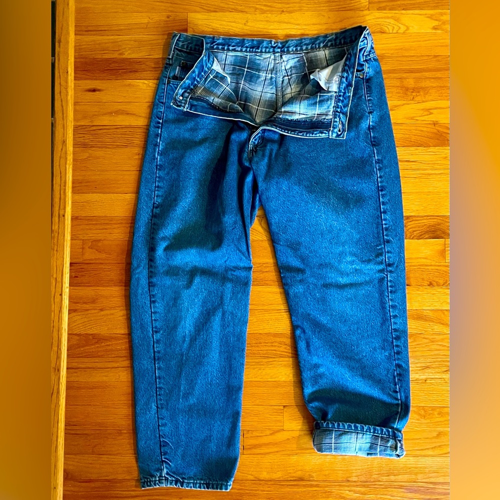 Carhartt Utility Work Flannel Lined Jeans Carpenter Dungaree Men’s 40x31 Unisex